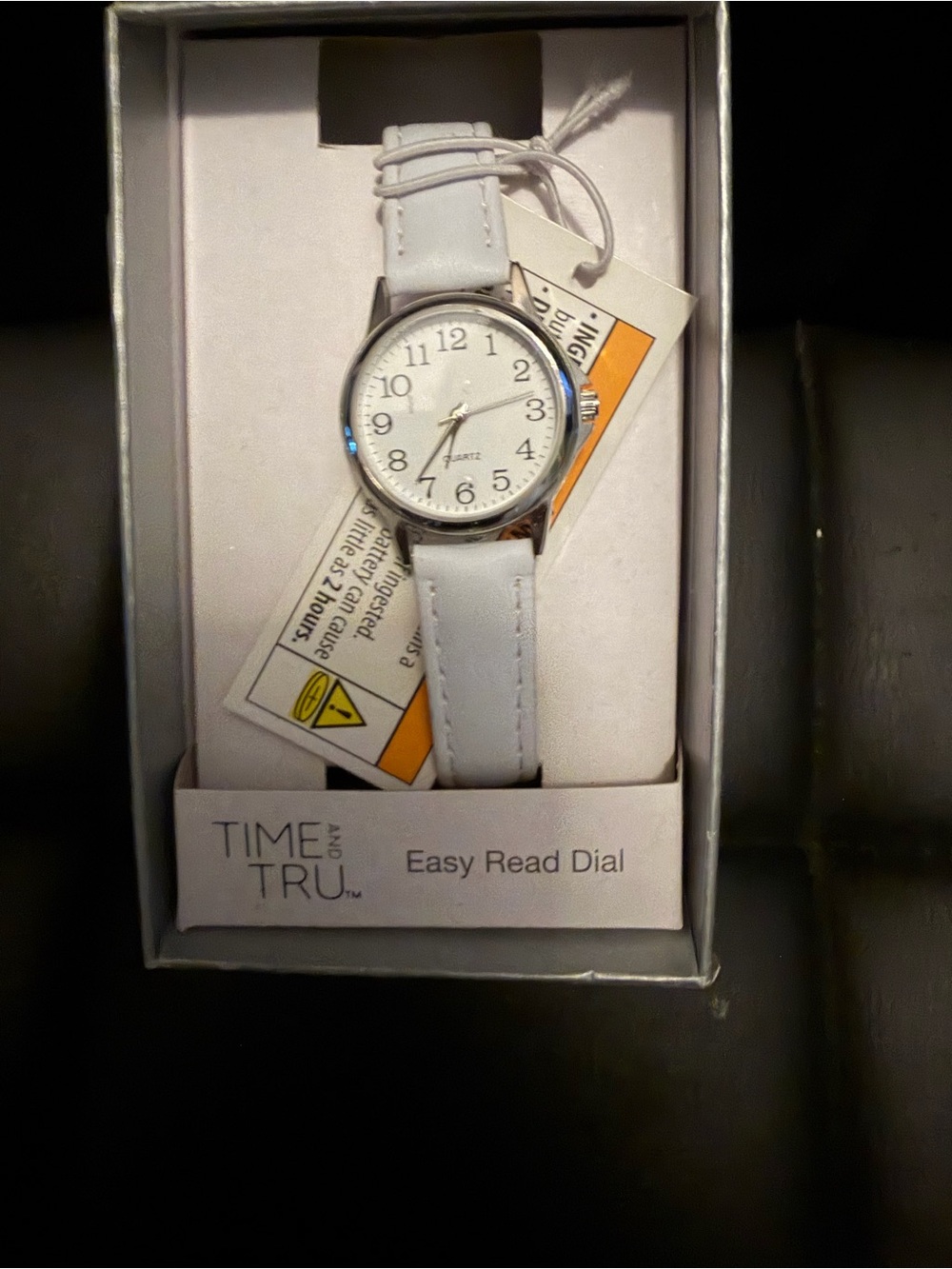 Time and Tru White Strap Easy-Read Quartz Watch